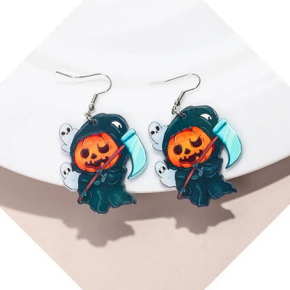 Wholesale Jewelry Funny Streetwear Halloween Pattern Arylic Drop Earrings