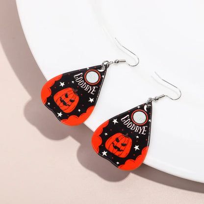 Wholesale Jewelry Funny Streetwear Halloween Pattern Arylic Drop Earrings