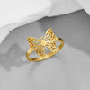 Wholesale Jewelry Funny Sweet Pastoral Star Bat Butterfly 201 Stainless Steel 18K Gold Plated Polishing Open Rings