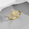 Wholesale Jewelry Funny Sweet Pastoral Star Bat Butterfly 201 Stainless Steel 18K Gold Plated Polishing Open Rings