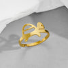 Wholesale Jewelry Funny Sweet Pastoral Star Bat Butterfly 201 Stainless Steel 18K Gold Plated Polishing Open Rings