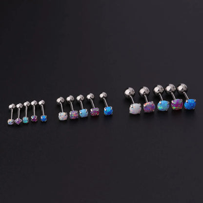 Geometric Plating Artificial Gemstones Earrings