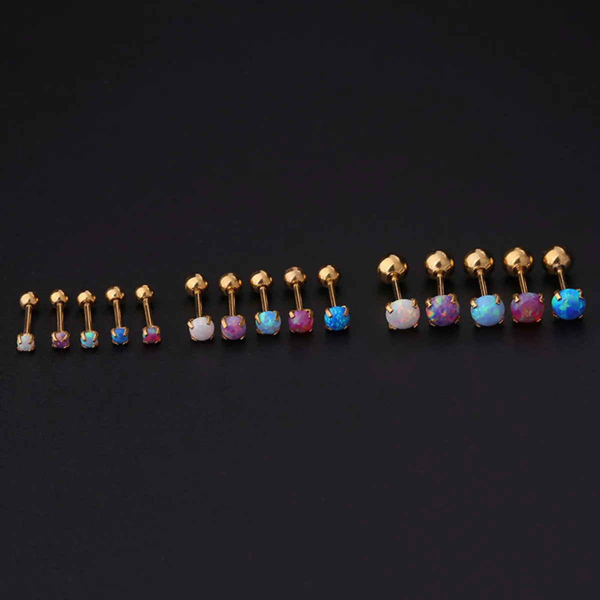 Geometric Plating Artificial Gemstones Earrings