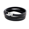 Wholesale Jewelry Genuine Leather Multilayer Winding Geometric Style Men's Unisex Bracelet With Diamond Design