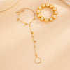 Wholesale Jewelry Geometric Alloy Beaded Stacked Mittens Spiral Pendant Rope Necklace With Electroplating For Women