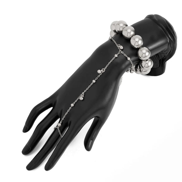 Wholesale Jewelry Geometric Alloy Beaded Stacked Mittens Spiral Pendant Rope Necklace With Electroplating For Women