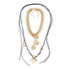 Wholesale Jewelry Geometric Animal Zodiac Imitation Pearl Pendant Zinc Alloy Electroplated Multilayer Badge Necklace For Ladies