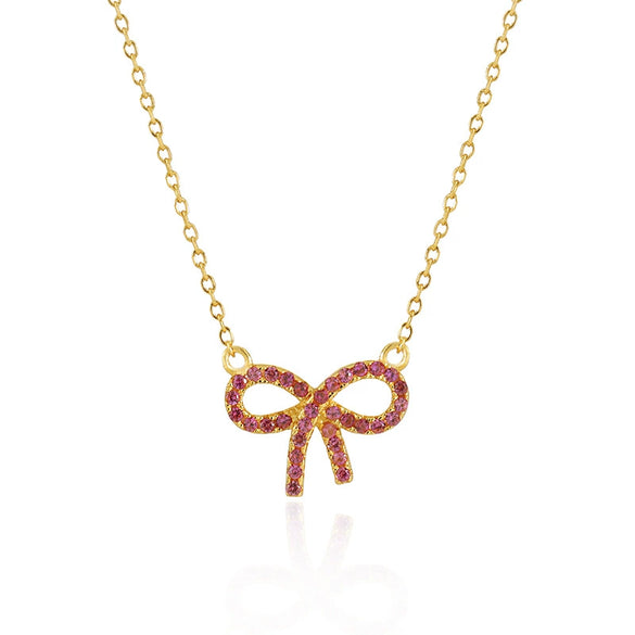 Wholesale Jewelry Geometric Bow Buckle 925 Sterling Silver O Chain Necklace For Women
