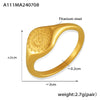Wholesale Jewelry Geometric Carved Wreath Around The Sun 316L Stainless Steel Gold Plated Ring