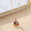 Wholesale Jewelry Geometric Clavicle Chain Tourmaline Colorful Artificial Zircon Rose Gold Plated Necklace