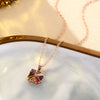 Wholesale Jewelry Geometric Clavicle Chain Tourmaline Colorful Artificial Zircon Rose Gold Plated Necklace