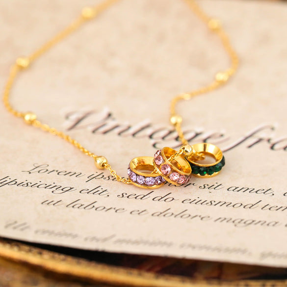Wholesale Jewelry Geometric Copper Alloy Zircon Pendant Necklace With Electroplating For Women