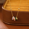 Wholesale Jewelry Geometric Copper Alloy Zircon Pendant Necklace With Electroplating For Women