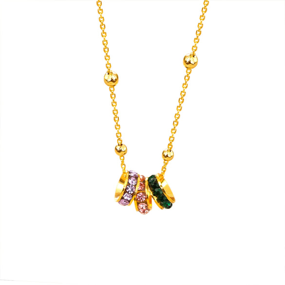 Wholesale Jewelry Geometric Copper Alloy Zircon Pendant Necklace With Electroplating For Women