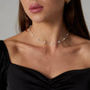 Wholesale Jewelry Geometric Copper Beaded Clavicle Necklace With Electroplating And Silver Plated Pendant