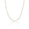Wholesale Jewelry Geometric Copper Beaded Clavicle Necklace With Electroplating And Silver Plated Pendant