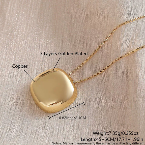 Wholesale Jewelry Geometric Copper Box Chain Necklace And Earrings Set With Glossy Finish And Electroplating Treatment For Women