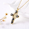 Wholesale Jewelry Geometric Copper Cross Pendant Necklace With Electroplating