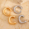 Wholesale Jewelry Geometric Copper Cshaped Electroplated Ear Clip Open Earrings Unisex