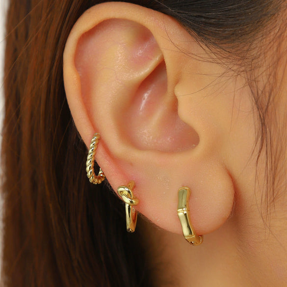 Wholesale Jewelry Geometric Copper Ear Buckle Electroplating Suit