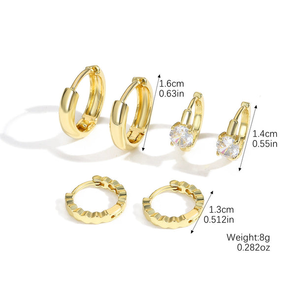 Wholesale Jewelry Geometric Copper Ear Buckle Electroplating Suit