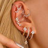 Wholesale Jewelry Geometric Copper Electroplated Micro Set Zircon Earrings And Ring For Women And Men