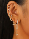 Wholesale Jewelry Geometric Copper Electroplated Micro Set Zircon Earrings And Ring For Women And Men