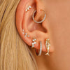 Wholesale Jewelry Geometric Copper Electroplated Micro Set Zircon Earrings And Ring For Women And Men