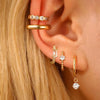 Wholesale Jewelry Geometric Copper Electroplated Micro Set Zircon Earrings And Ring For Women And Men