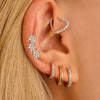 Wholesale Jewelry Geometric Copper Electroplated Micro Set Zircon Earrings And Ring For Women And Men