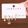 Wholesale Jewelry Geometric Copper Electroplated Micro Set Zircon Earrings And Ring For Women And Men