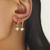 Wholesale Jewelry Geometric Copper Electroplated Micro Set Zircon Earrings And Ring For Women And Men
