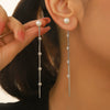 Wholesale Jewelry Geometric Copper Electroplated Women's Long Tassel Earrings