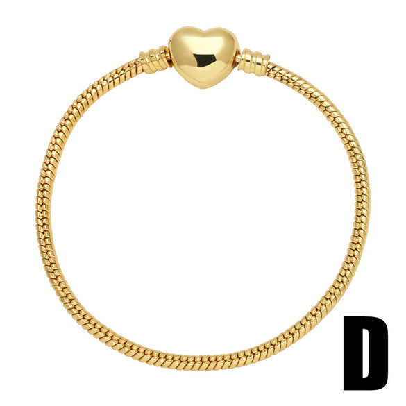 Wholesale Jewelry Geometric Copper 18K Gold Plated Electroplating Love Cross Bracelet Unisex Accessories