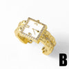 Wholesale Jewelry Geometric Copper 18K Gold Plated Open Ring Watch Clock Style