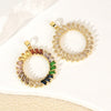 Wholesale Jewelry Geometric Copper Microinlaid Color Zirconium Electroplated Pendant For Women