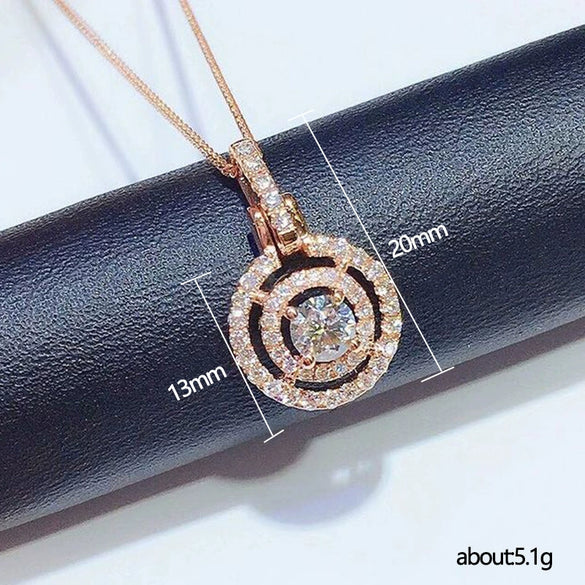 Wholesale Jewelry Geometric Copper Mixed Gem Inlay Pendant Box Chain Necklace For Women
