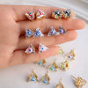 Wholesale Jewelry Geometric Copper Oil Dripping Electroplated Triangle Earrings For Women