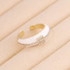 Wholesale Jewelry Geometric Copper Oil Dripping Microinlaid Zircon Heart Ring For Women