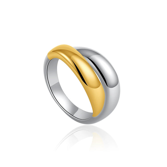 Wholesale Jewelry Geometric Copper Ring Electroplated With 18K Gold For Women