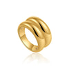 Wholesale Jewelry Geometric Copper Ring Electroplated With 18K Gold For Women