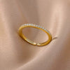 Wholesale Jewelry Geometric Copper Ring With Diamond Design And 18K Gold Plated For Women And Unisex In Ins Style