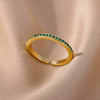 Wholesale Jewelry Geometric Copper Ring With Diamond Design And 18K Gold Plated For Women And Unisex In Ins Style