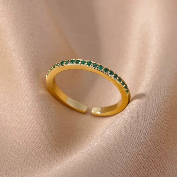 Wholesale Jewelry Geometric Copper Ring With Diamond Design And 18K Gold Plated For Women And Unisex In Ins Style