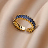 Wholesale Jewelry Geometric Copper Ring With Diamond Design And 18K Gold Plated For Women And Unisex In Ins Style
