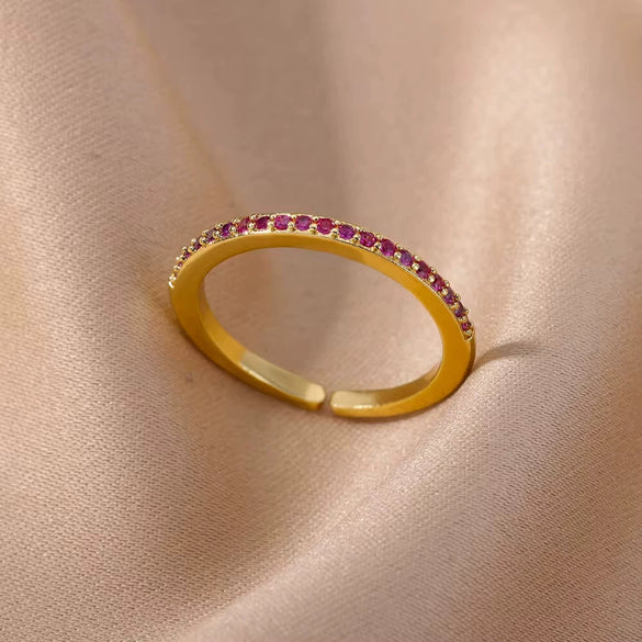 Wholesale Jewelry Geometric Copper Ring With Diamond Design And 18K Gold Plated For Women And Unisex In Ins Style