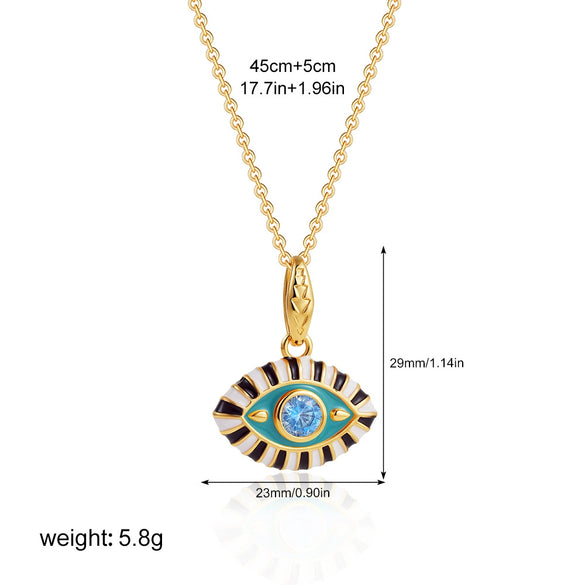Wholesale Jewelry Geometric Copper Titanium Steel Devil's Eye Pendant Electroplating Baroque Style