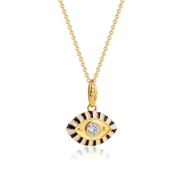 Wholesale Jewelry Geometric Copper Titanium Steel Devil's Eye Pendant Electroplating Baroque Style