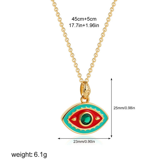 Wholesale Jewelry Geometric Copper Titanium Steel Devil's Eye Pendant Electroplating Baroque Style