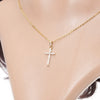 Wholesale Jewelry Geometric Cross Pendant Necklace With Twisted Chain Alloy Electroplated